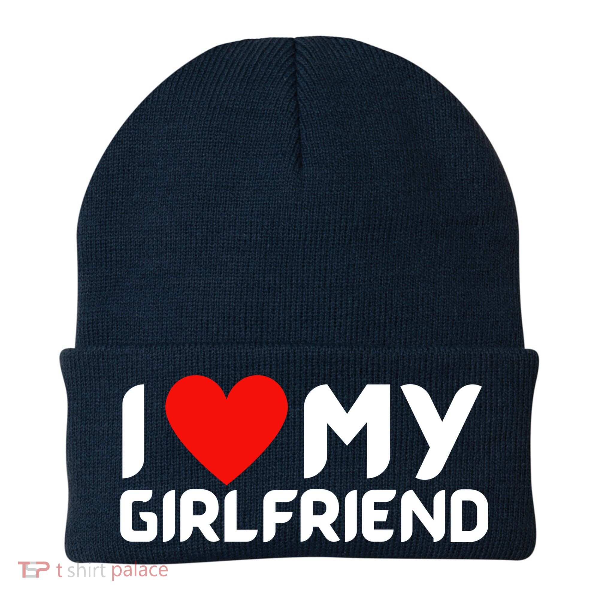 I Love My GF Girlfriend Heart Beanie