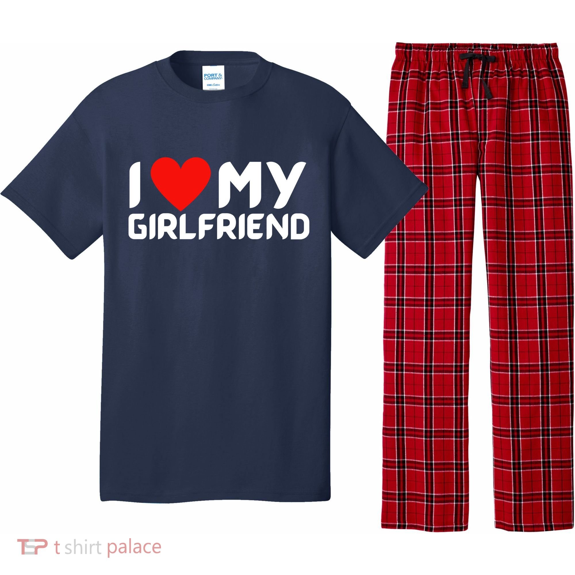 I Love My GF Girlfriend Heart Pajama Set