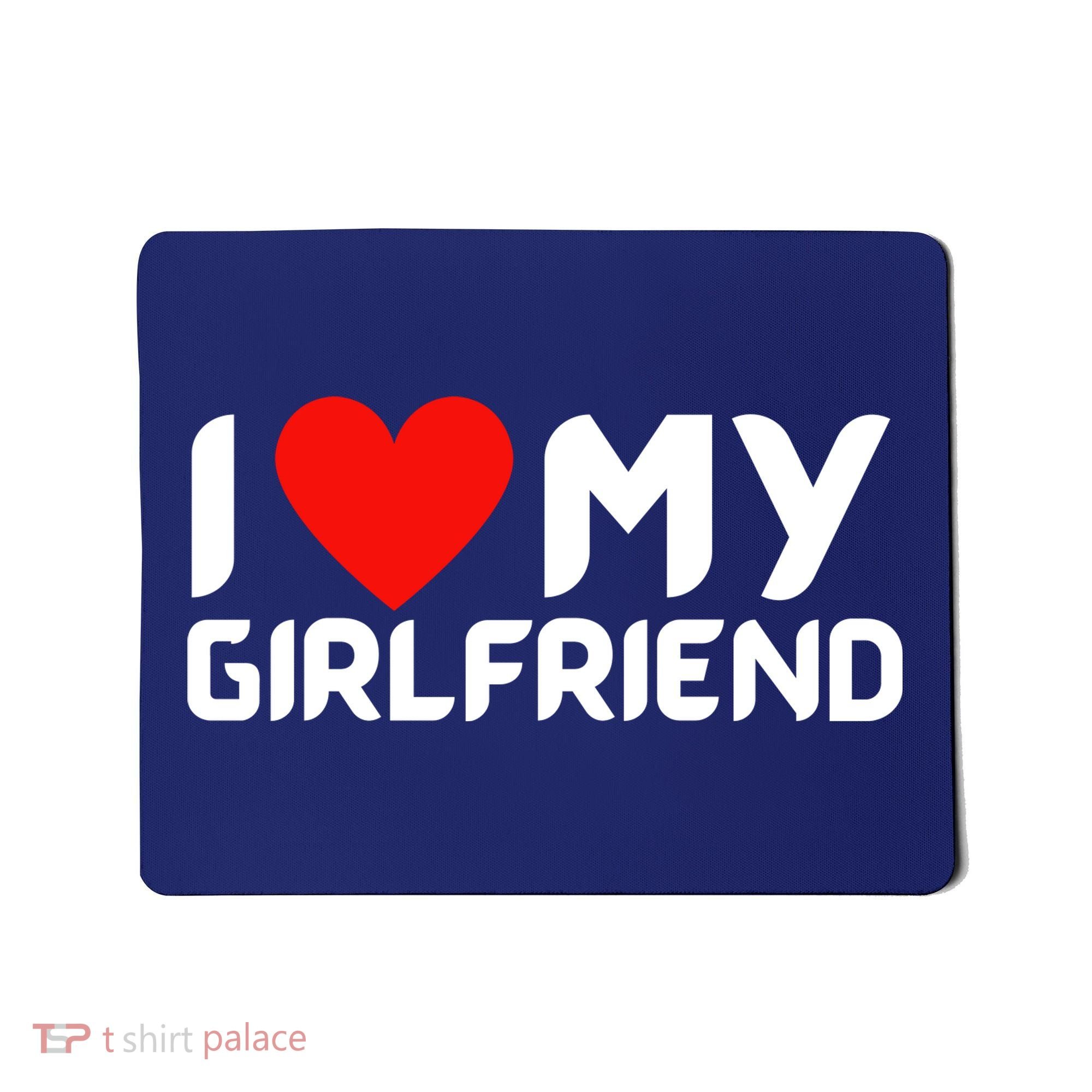 I Love My GF Girlfriend Heart Mousepad