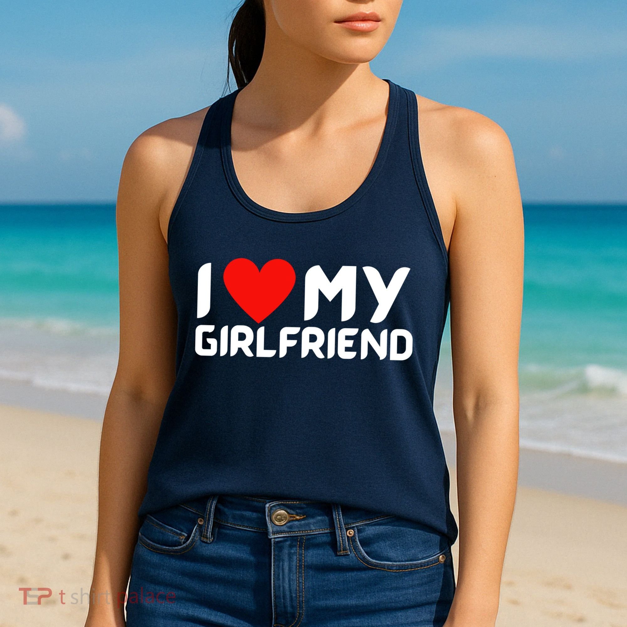 I Love My GF Girlfriend Heart Women's Tank Top