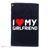 I Love My GF Girlfriend Heart Golf Towel thumb 0