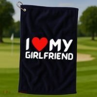 I Love My GF Girlfriend Heart Golf Towel thumb 1