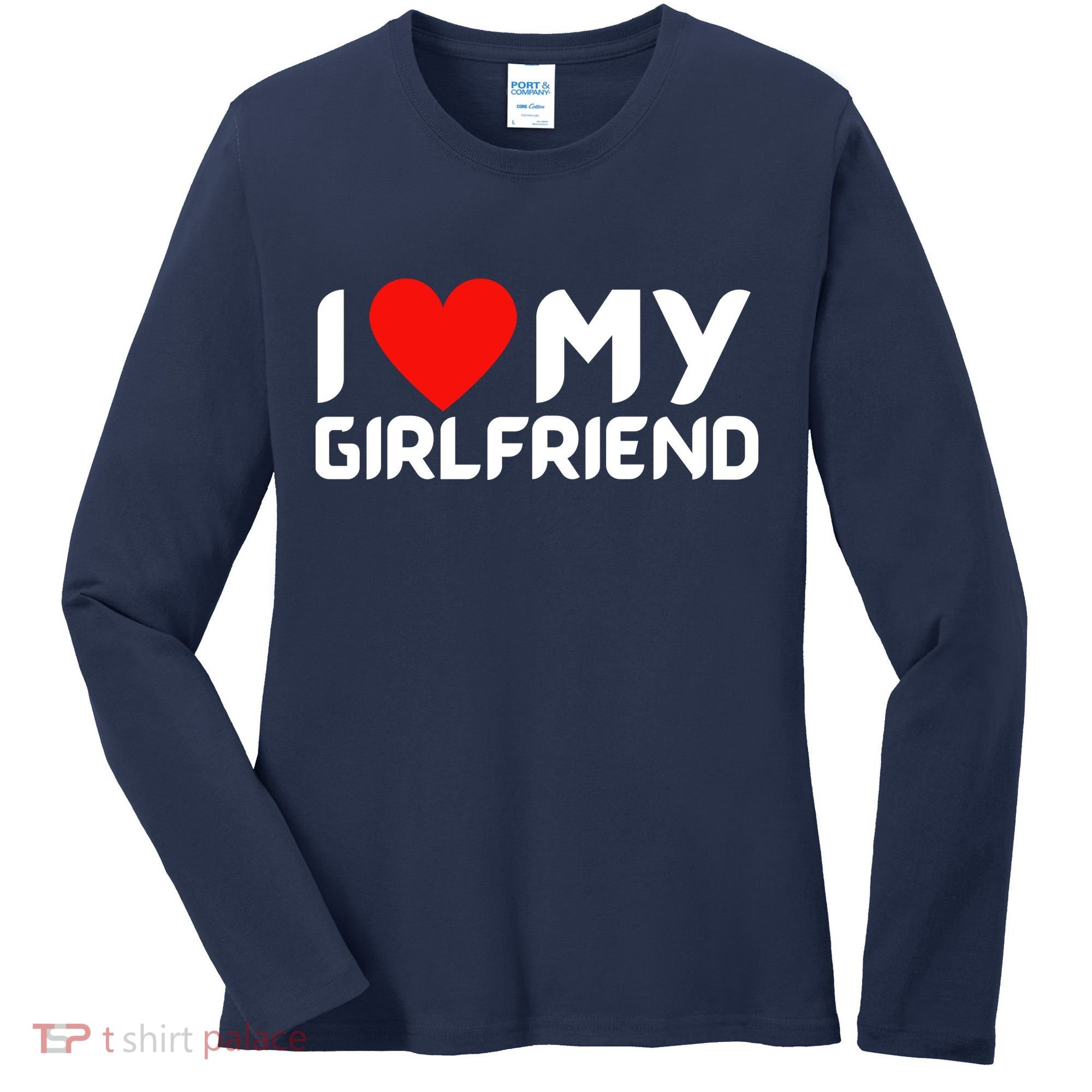 I Love My GF Girlfriend Heart Women's Long Sleeve Shirt
