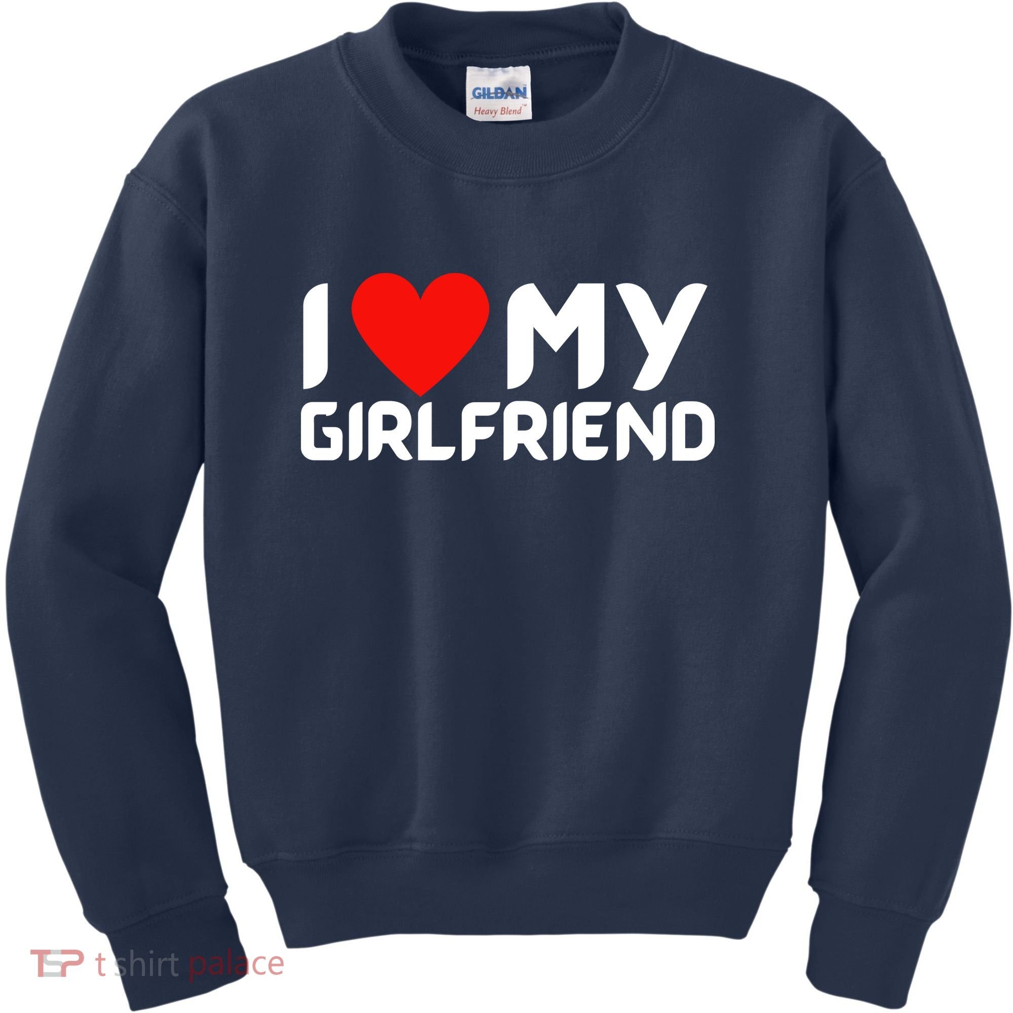 I Love My GF Girlfriend Heart Kids Sweatshirt