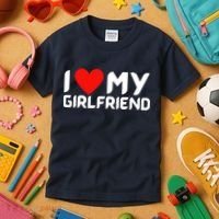 I Love My GF Girlfriend Heart Kids T-Shirt thumb 3