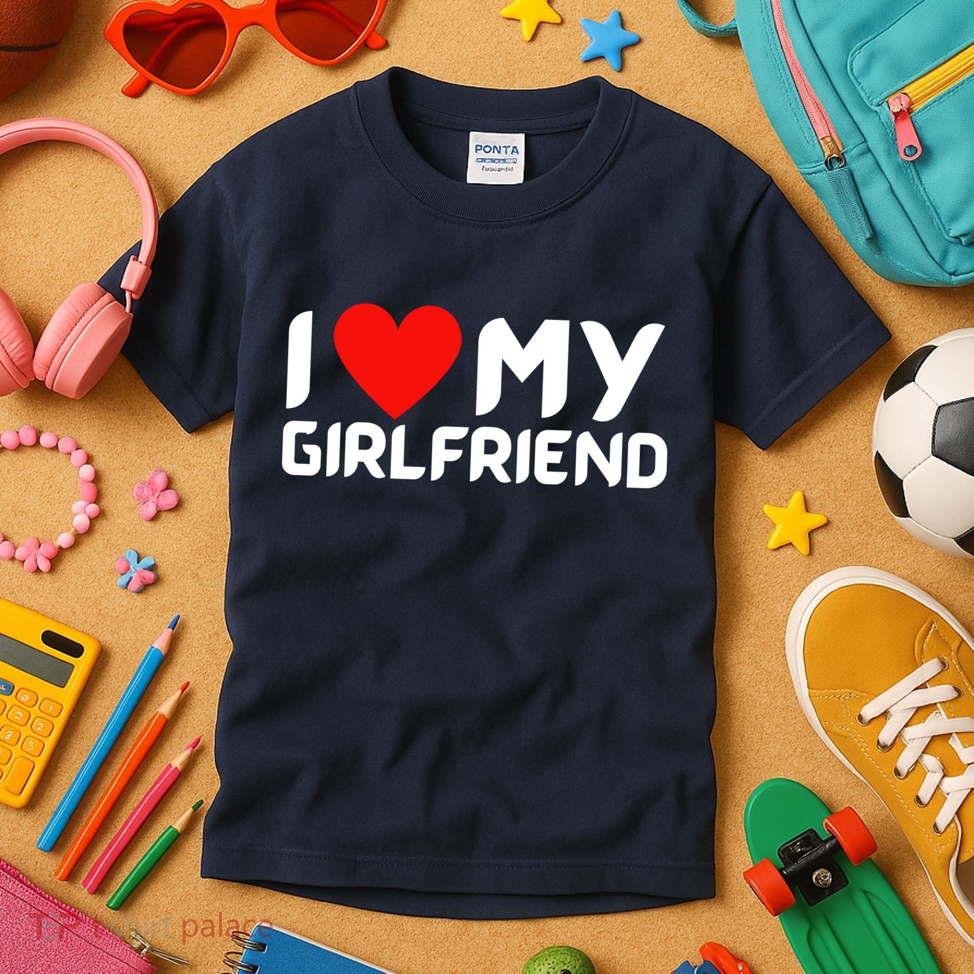 I Love My GF Girlfriend Heart Kids T-Shirt