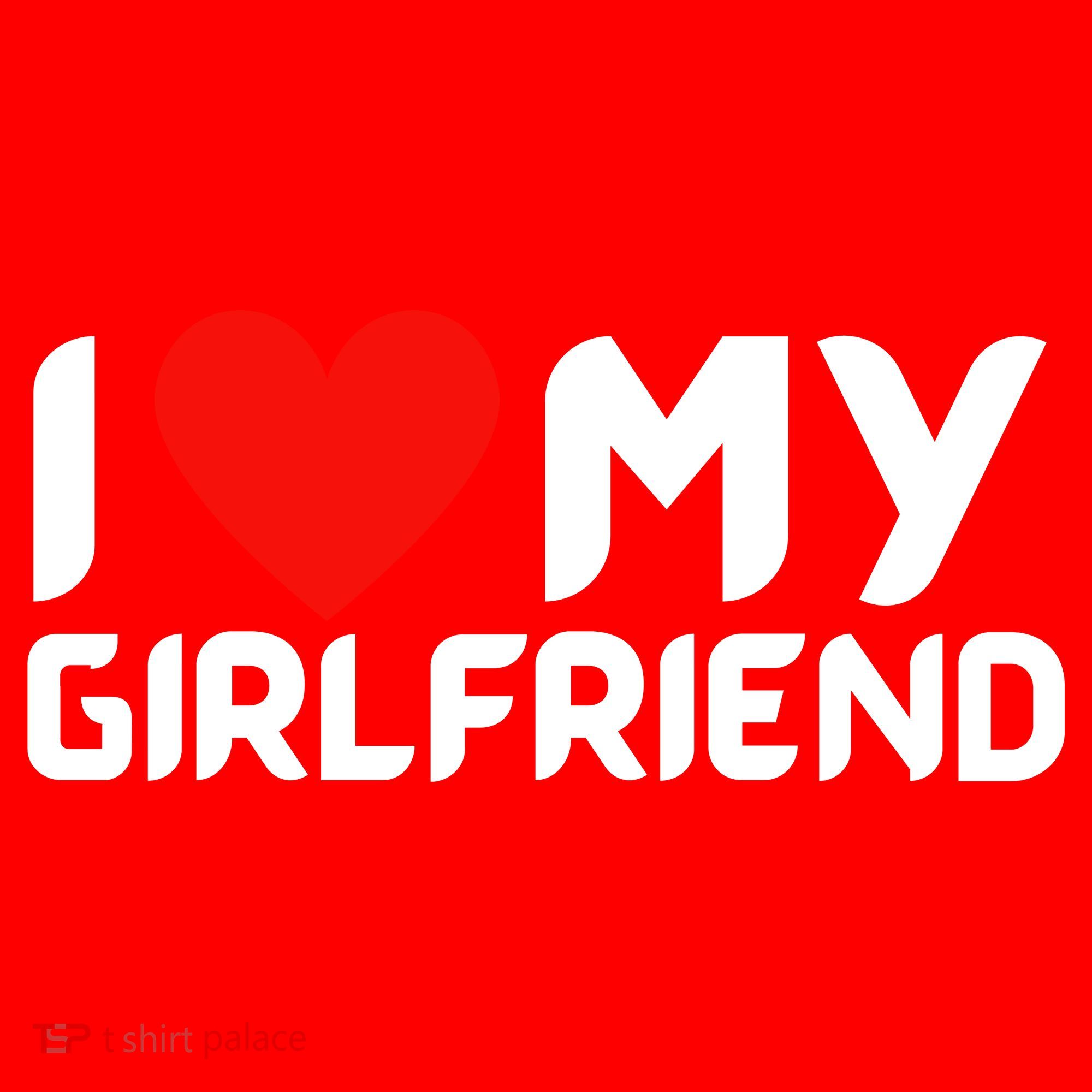 I Love My GF Girlfriend Heart Santa Hat