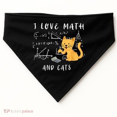 I Love Math And Cats Math Student Mathematician Math Teacher USA-Made Doggie Bandana