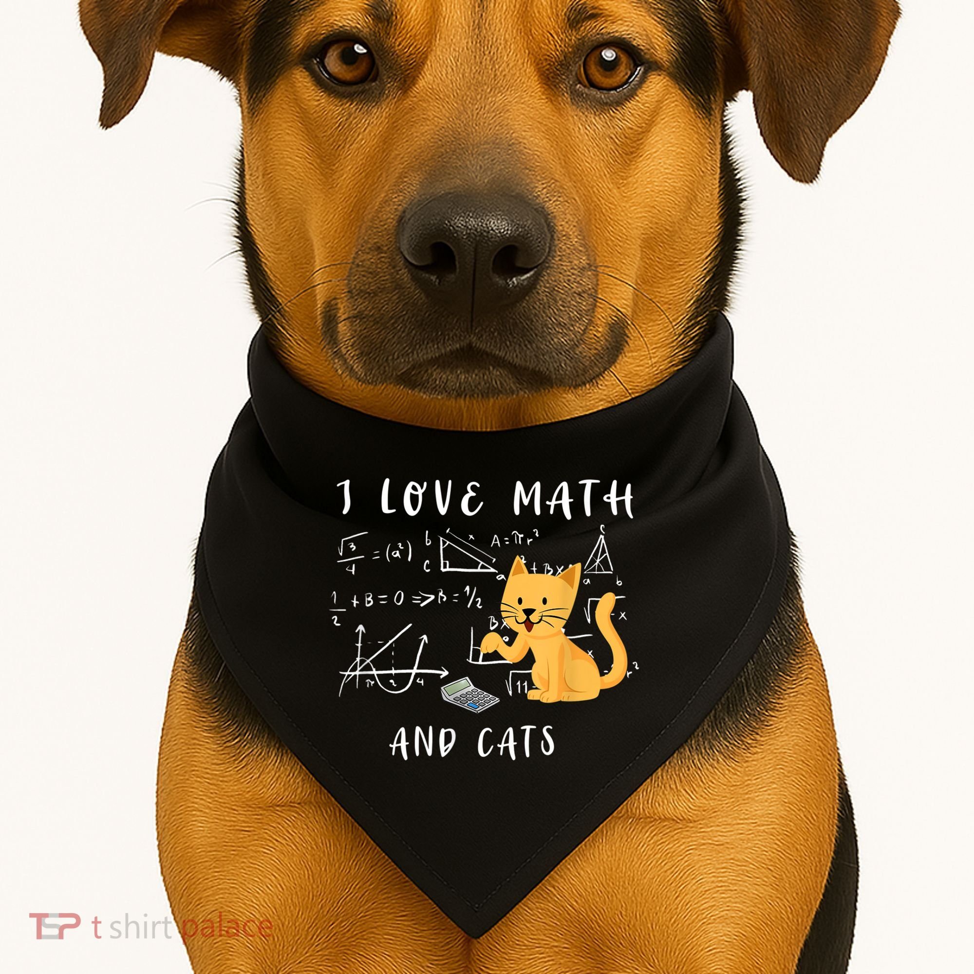 I Love Math And Cats Math Student Mathematician Math Teacher USA-Made Doggie Bandana