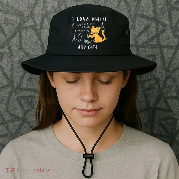 I Love Math And Cats Math Student Mathematician Math Teacher Bucket Hat