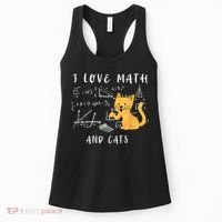 I Love Math And Cats Math Student Mathematician Math Teacher Women's Tank Top thumb 0