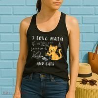 I Love Math And Cats Math Student Mathematician Math Teacher Women's Tank Top thumb 2