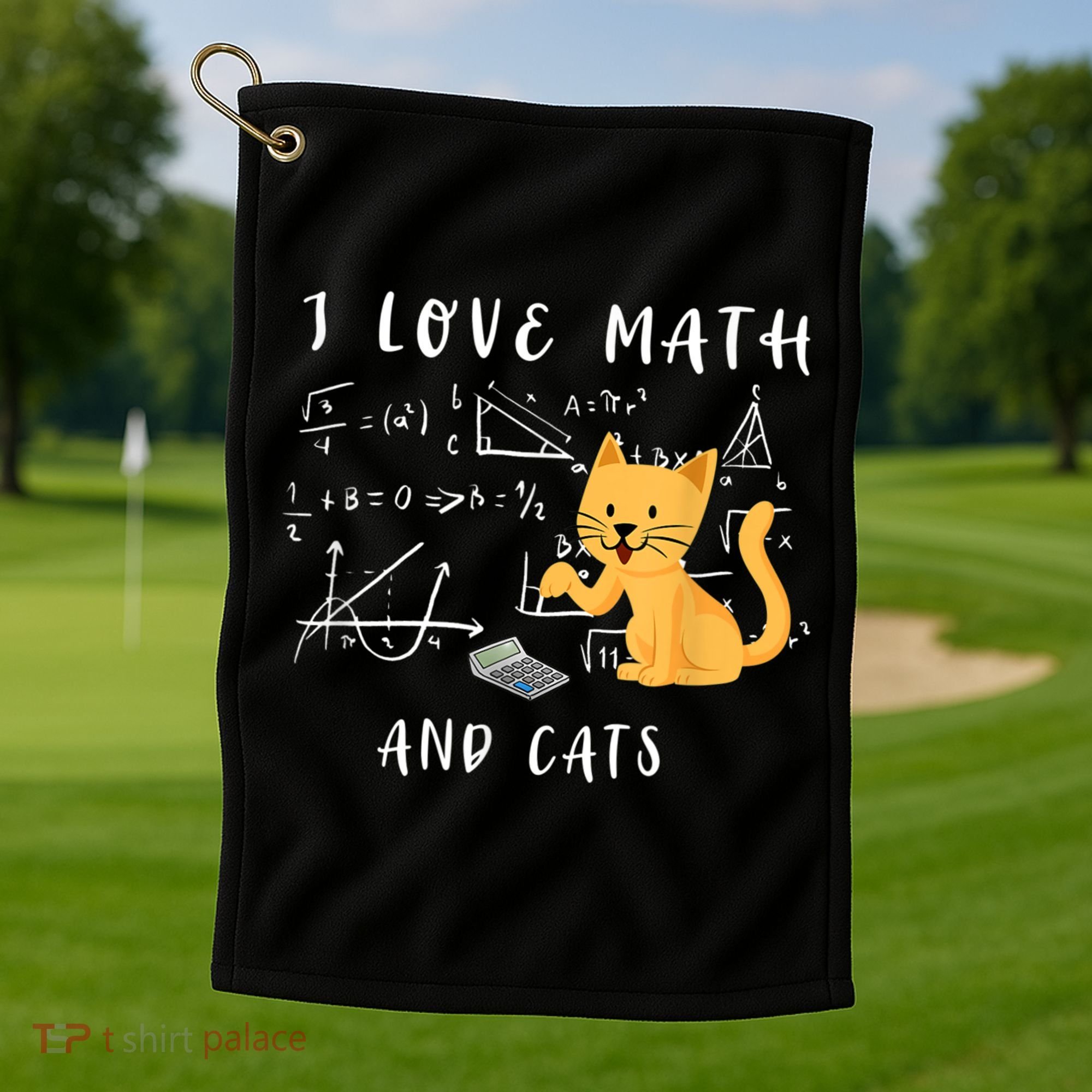 I Love Math And Cats Math Student Mathematician Math Teacher Golf Towel