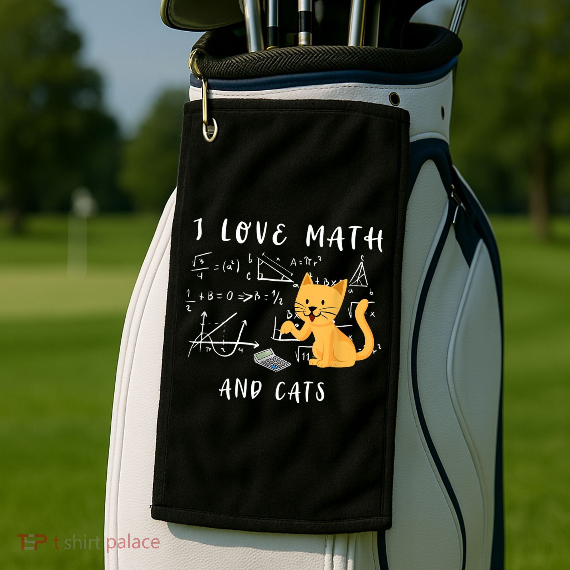 I Love Math And Cats Math Student Mathematician Math Teacher Golf Towel
