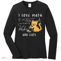 I Love Math And Cats Math Student Mathematician Math Teacher Women's Long Sleeve Shirt thumb 0