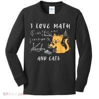 I Love Math And Cats Math Student Mathematician Math Teacher Kids Long Sleeve Shirt thumb 0