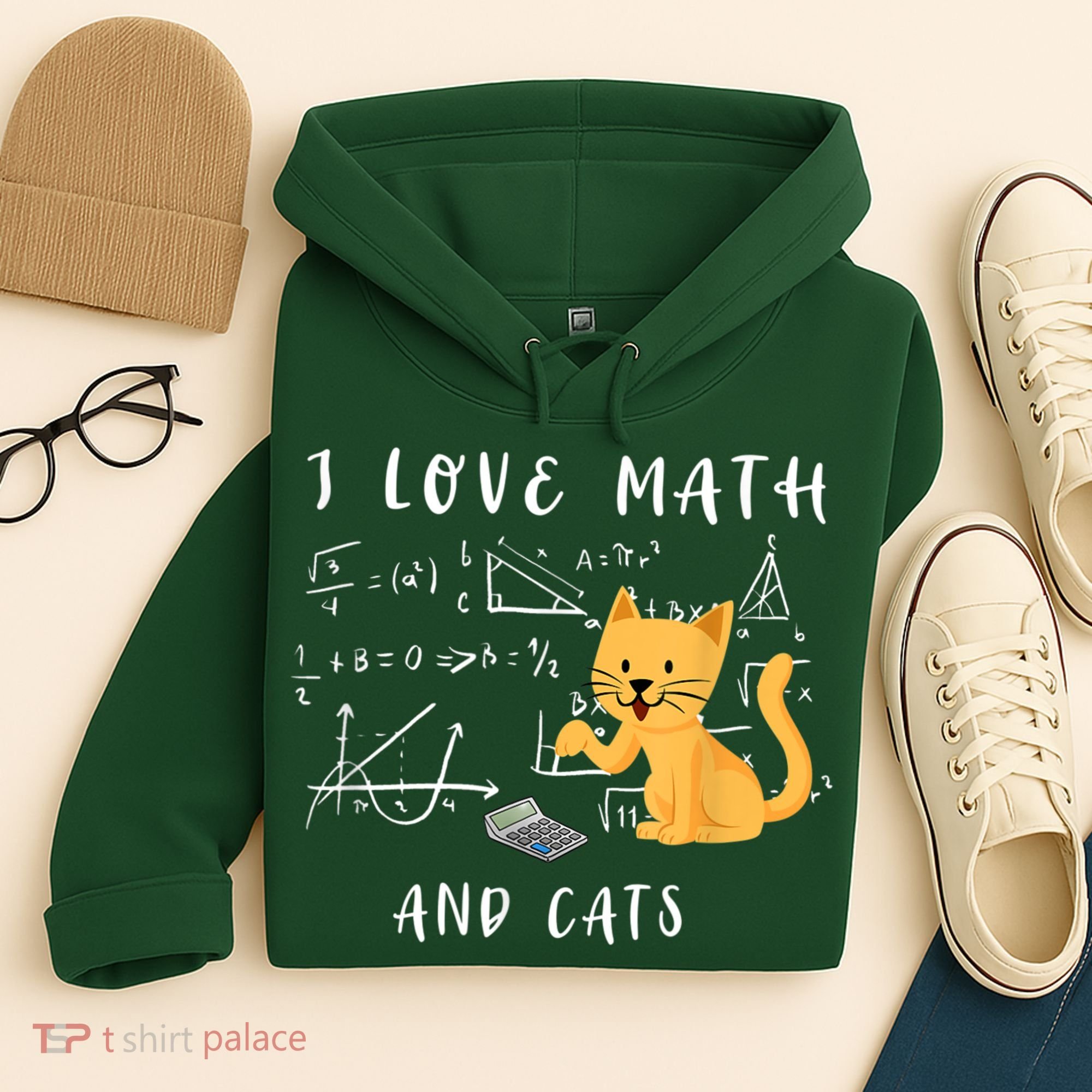 I Love Math And Cats Math Student Mathematician Math Teacher Hoodie