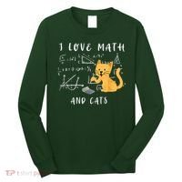 I Love Math And Cats Math Student Mathematician Math Teacher Long Sleeve Shirt thumb 0