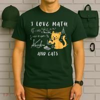 I Love Math And Cats Math Student Mathematician Math Teacher T-Shirt thumb 6
