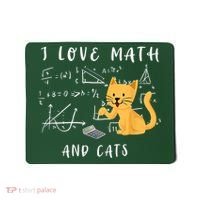 I Love Math And Cats Math Student Mathematician Math Teacher Mousepad thumb 0