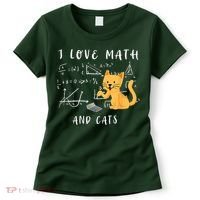 I Love Math And Cats Math Student Mathematician Math Teacher Women's T-Shirt thumb 0