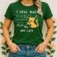 I Love Math And Cats Math Student Mathematician Math Teacher Women's T-Shirt thumb 2