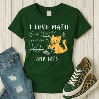 I Love Math And Cats Math Student Mathematician Math Teacher Women's T-Shirt thumb 3
