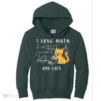 I Love Math And Cats Math Student Mathematician Math Teacher Kids Hoodie thumb 0