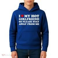 I Love My Hot Girlfriend So Please Stay Away From Me Kids Hoodie thumb 4