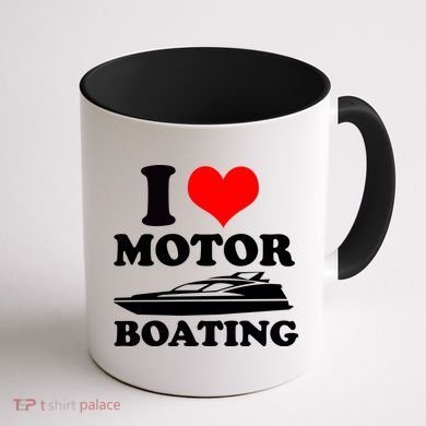 I Love Motor Boating Funny Boater Coffee Mug back