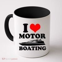 I Love Motor Boating Funny Boater Coffee Mug thumb 0