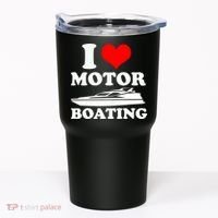 I Love Motor Boating Funny Boater Tumbler thumb 0