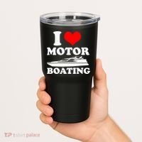 I Love Motor Boating Funny Boater Tumbler thumb 2