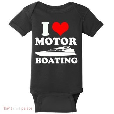 I Love Motor Boating Funny Boater Baby Bodysuit