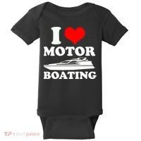 I Love Motor Boating Funny Boater Baby Bodysuit thumb 0