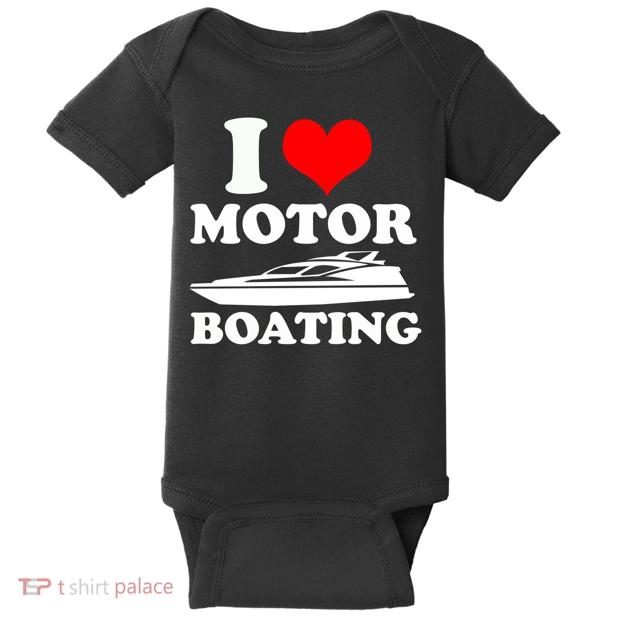I Love Motor Boating Funny Boater Baby Bodysuit