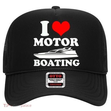 I Love Motor Boating Funny Boater Hat