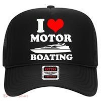 I Love Motor Boating Funny Boater Hat thumb 0
