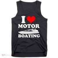I Love Motor Boating Funny Boater Tank Top thumb 0