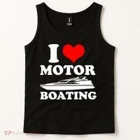 I Love Motor Boating Funny Boater Tank Top thumb 2
