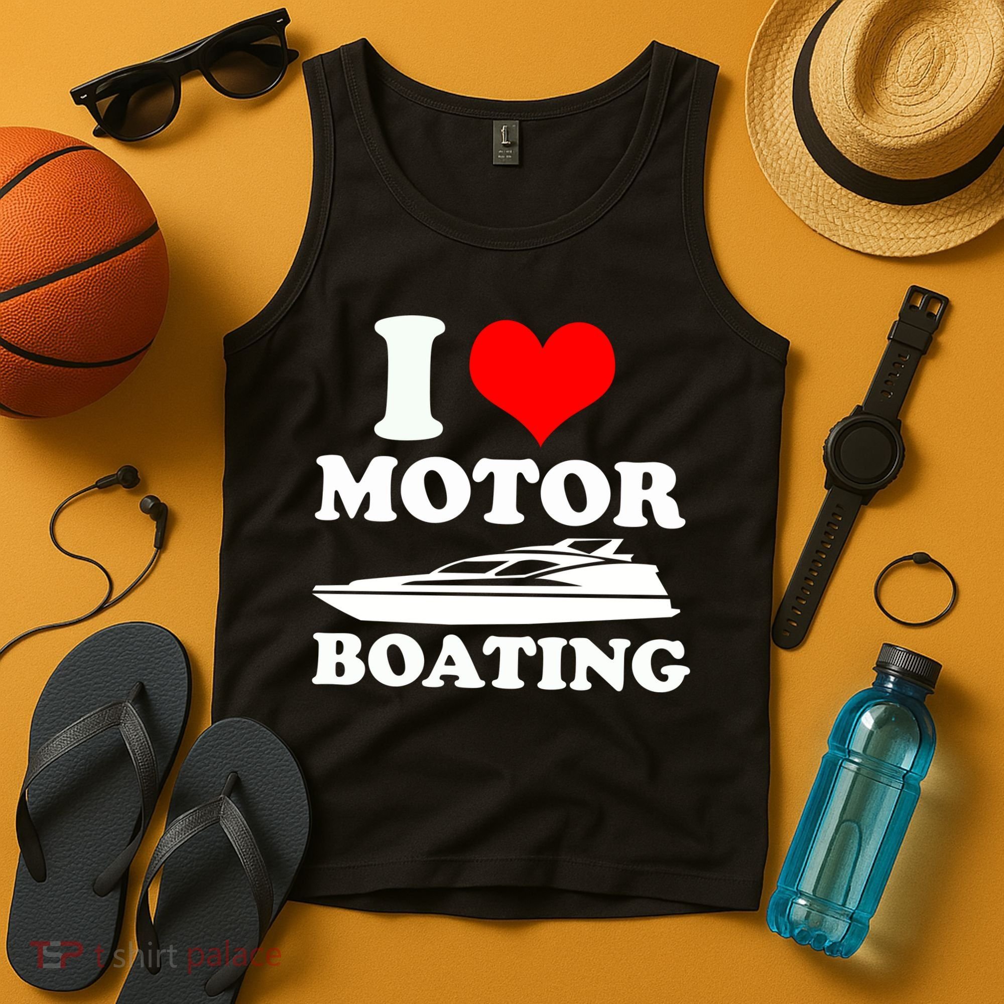 I Love Motor Boating Funny Boater Tank Top