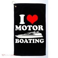 I Love Motor Boating Funny Boater Golf Towel thumb 0