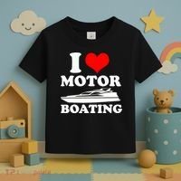 I Love Motor Boating Funny Boater Toddler T-Shirt thumb 3