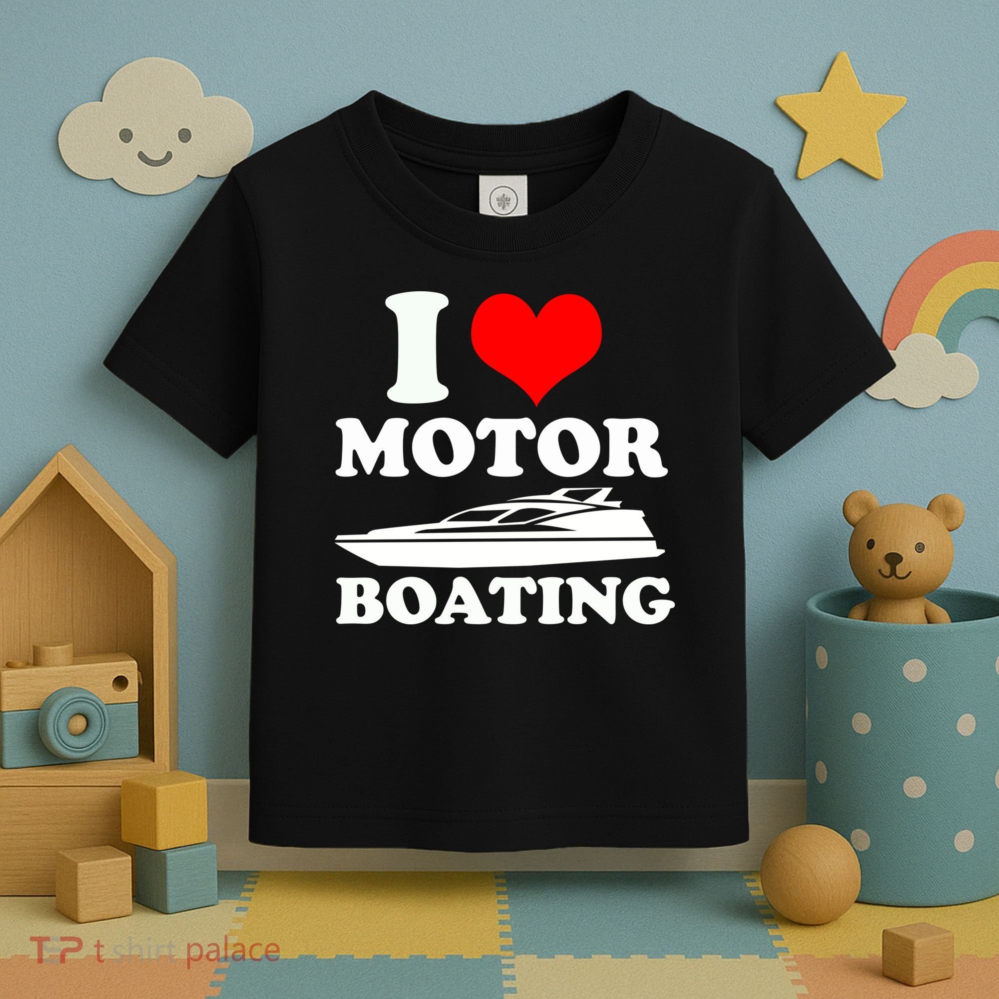 I Love Motor Boating Funny Boater Toddler T-Shirt