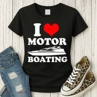 I Love Motor Boating Funny Boater Women's T-Shirt thumb 3