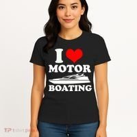 I Love Motor Boating Funny Boater Women's T-Shirt thumb 4