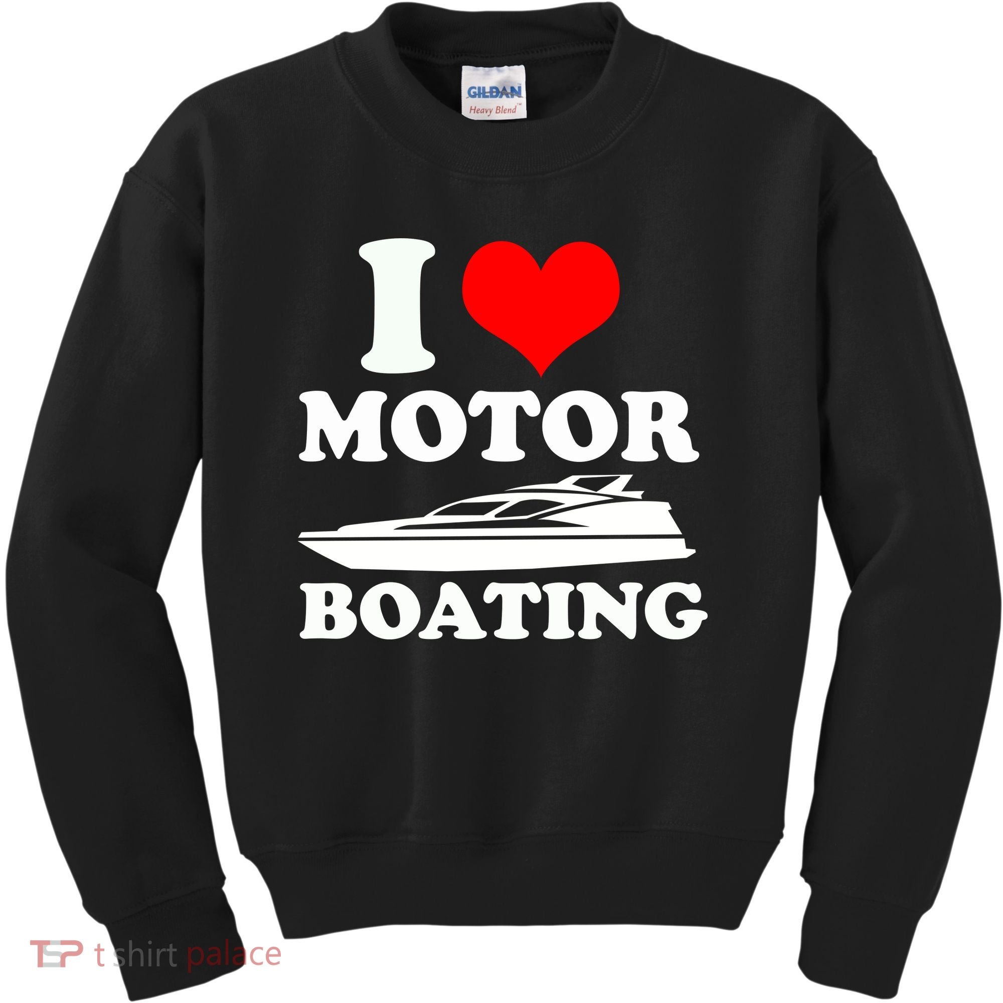 I Love Motor Boating Funny Boater Kids Sweatshirt