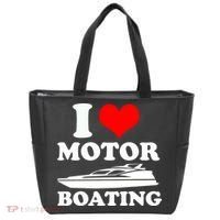 I Love Motor Boating Funny Boater Tote Bag thumb 0
