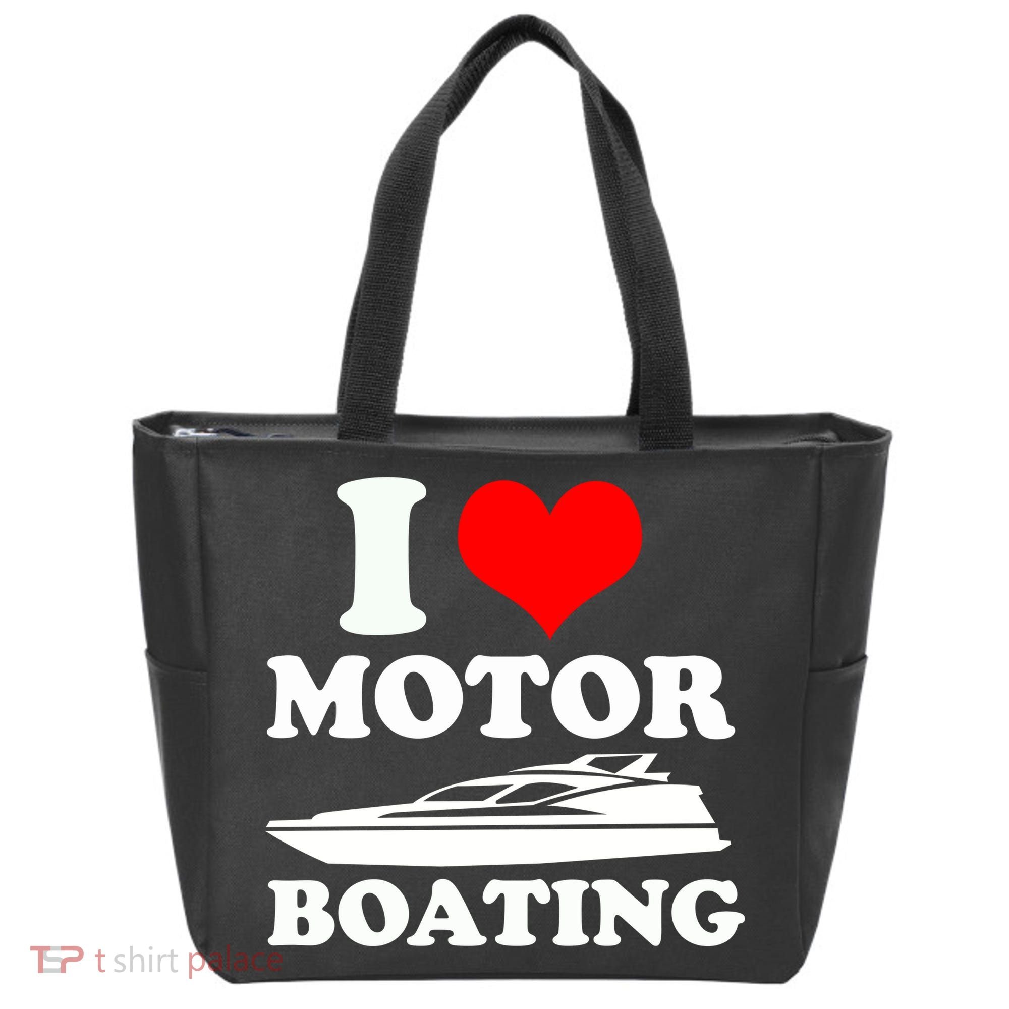 I Love Motor Boating Funny Boater Tote Bag