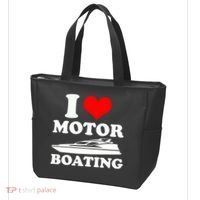 I Love Motor Boating Funny Boater Tote Bag thumb 3